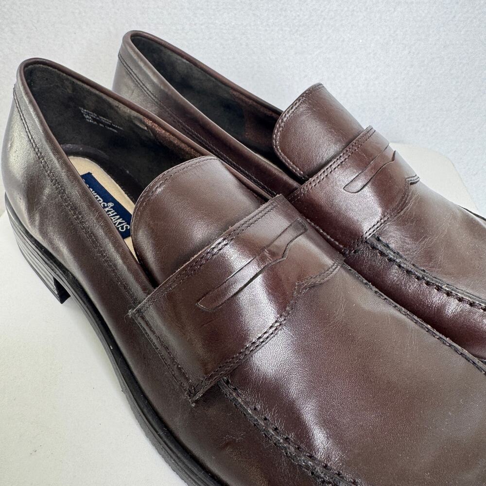 Vintage 2K Dockers Khakis Peony DB Brown Leather Penny Loafers New in Box 9M